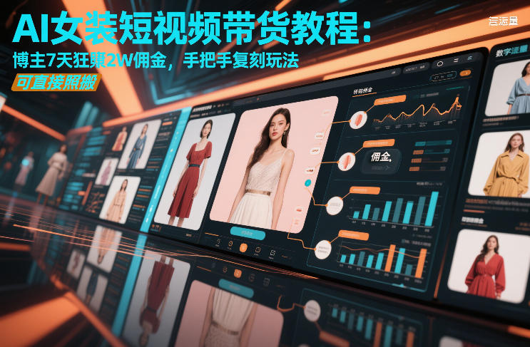 AI女装短视频带货教程：博主7天狂賺2W佣金，手把手复刻玩法，可直接照搬-冒泡网