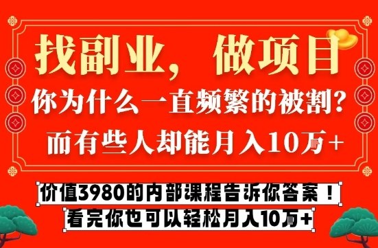价值3980的网创内部课程，告诉你互联网创业月入10个W的秘密【揭秘】-冒泡网