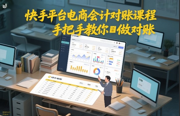 快手平台电商会计对账课程，手把手教你做对账-冒泡网