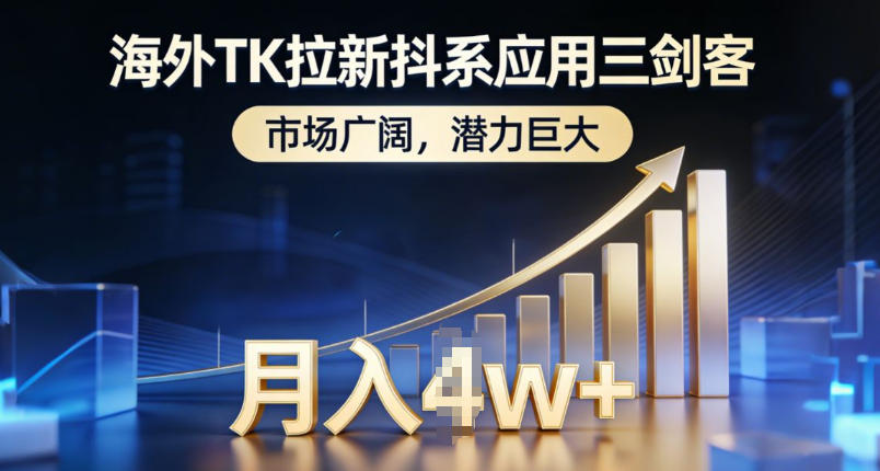 海外TK拉新抖系应用三剑客，市场广阔，潜力巨大，月入1w+-冒泡网