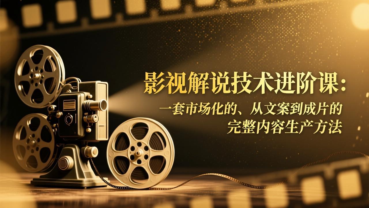 影视解说技术进阶课：一套市场化的、从文案到成片的完整内容生产方法-冒泡网