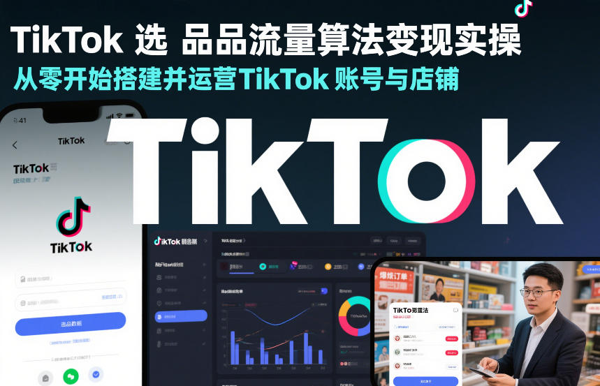 TikTok选品流量算法变现实操，从零开始搭建并运营TikTok账号与店铺-冒泡网