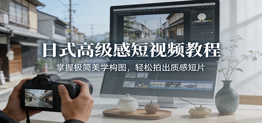日式高级感短视频教程：掌握极简美学构图，轻松拍出质感短片-冒泡网