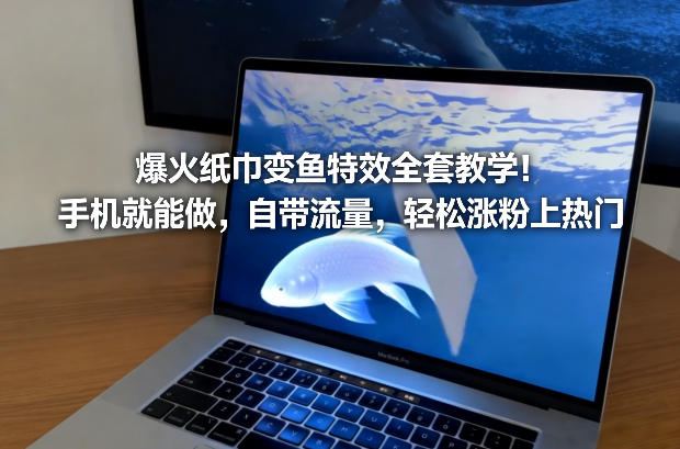 爆火纸巾变鱼特效全套教学！手机就能做，自带流量，轻松涨粉上热门-冒泡网