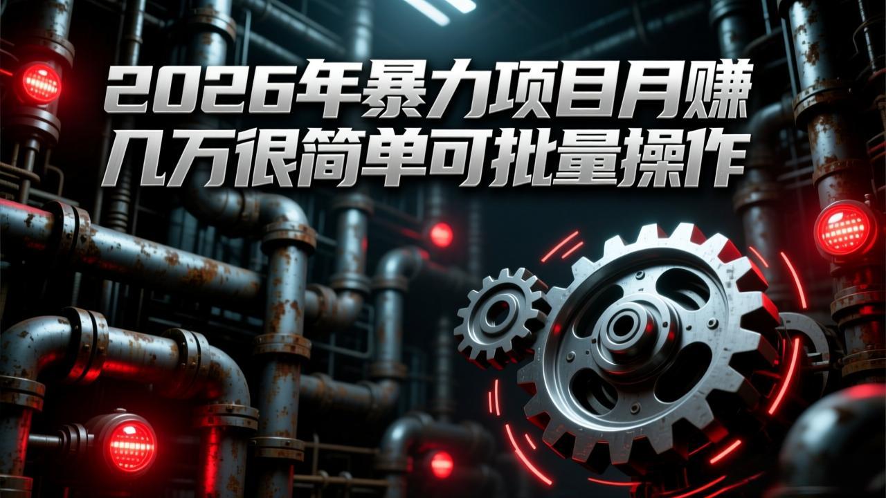 2026年暴力项目月赚几万很简单可批量操作，成本低，利润大-冒泡网