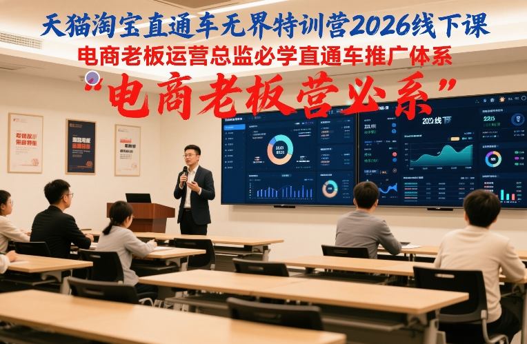 天猫淘宝直通车无界特训营2026线下课，电商老板运营总监必学直通车推广体系-冒泡网