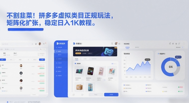 不割韭菜！拼多多虚拟类目正规玩法，矩阵化扩张，稳定日入1K教程【揭秘】-冒泡网