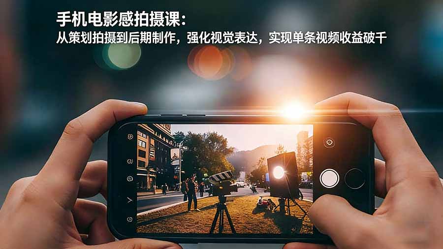 手机电影感拍摄课：从策划拍摄到后期制作，强化视觉表达，实现单条视频收益破千-冒泡网