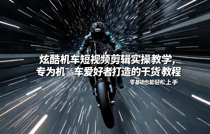 炫酷机车短视频剪辑实操教学，专为机车爱好者打造的干货教程，零基础也能轻松上手-冒泡网