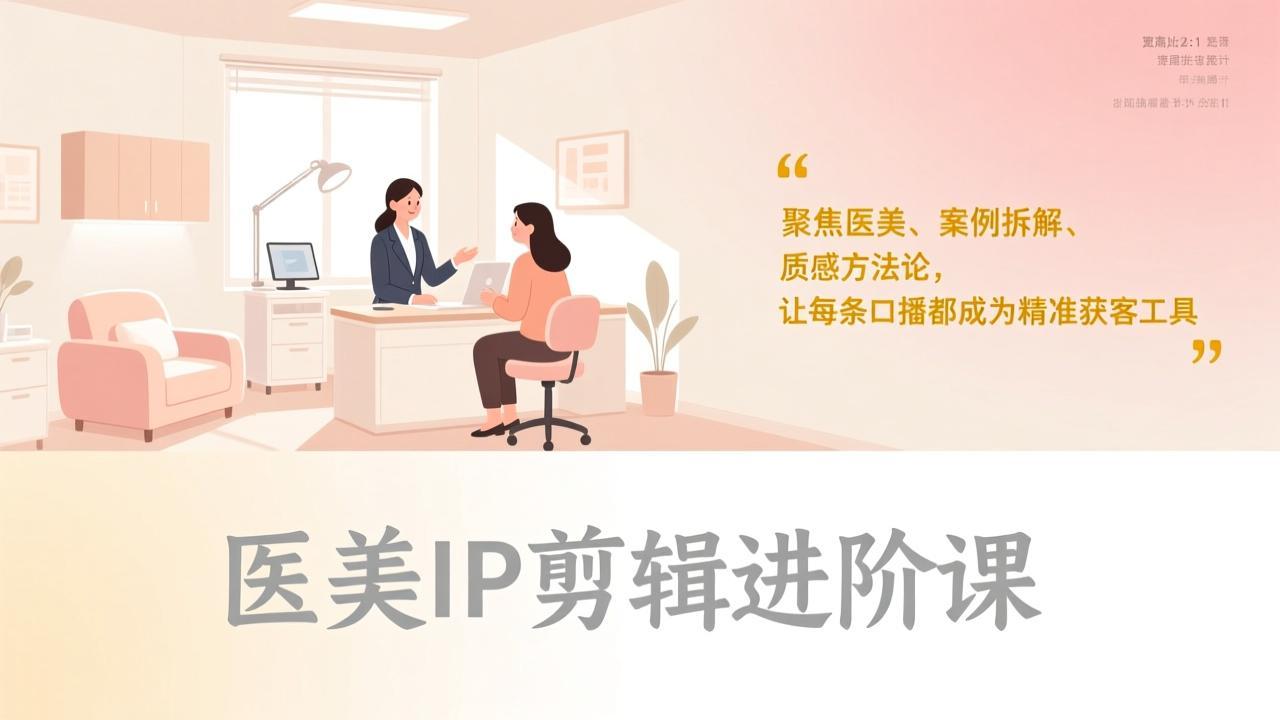 医美IP剪辑进阶课，聚焦医美、案例拆解、质感方法论，让每条口播都成为精准获客工具-冒泡网
