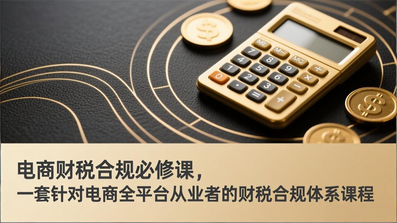 电商财税合规必修课，是一套针对电商全平台从业者的财税合规体系课程-冒泡网
