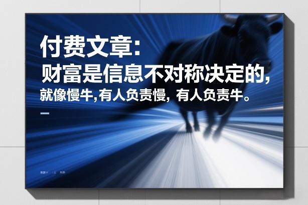 付费文章：财富是信息不对称决定的，就像慢牛，有人负责慢，有人负责牛-冒泡网