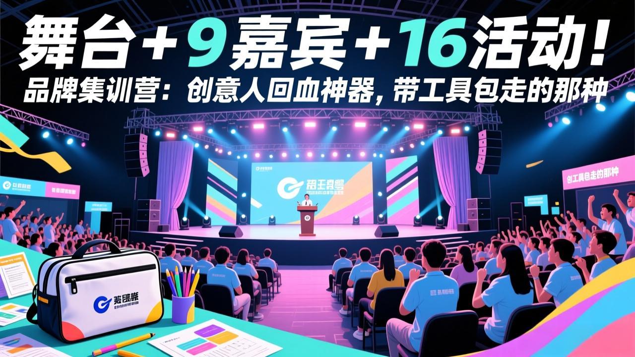 舞台 + 9 嘉宾 + 16 活动！品牌集训营：创意人回血神器，带工具包走的那种-冒泡网