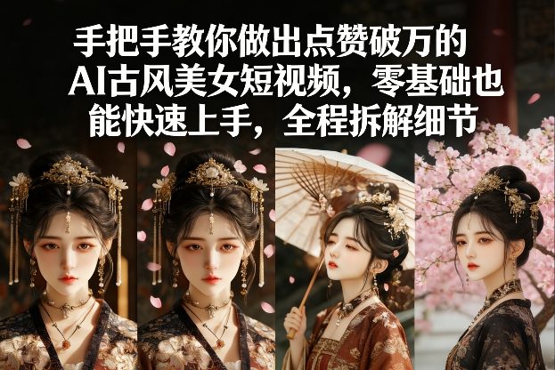 手把手教你做出点赞破万的AI古风美女短视频，零基础也能快速上手，全程拆解细节-冒泡网