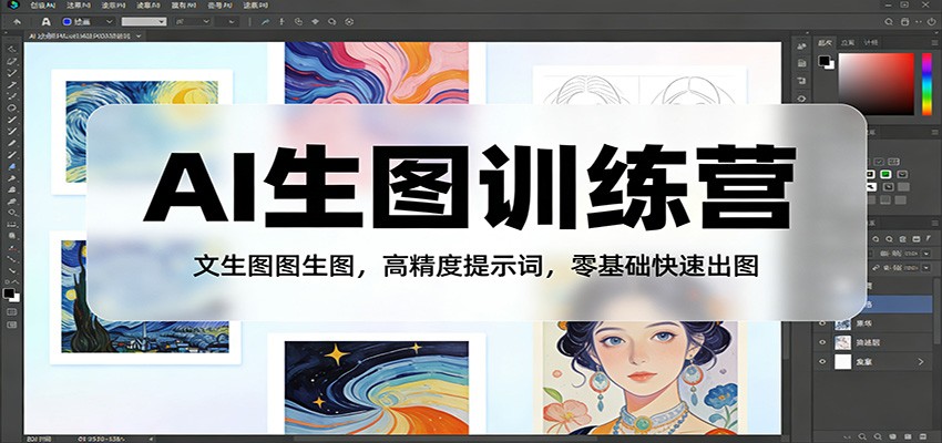 AI生图训练营：文生图图生图，高精度提示词，零基础快速出图-冒泡网
