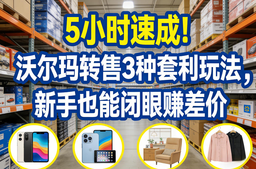 5小时速成！沃尔玛转售3种套利玩法，新手也能闭眼賺差价-冒泡网