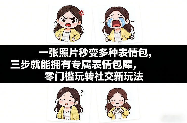 一张照片秒变多种表情包，三步就能拥有专属表情包库，零门槛玩转社交新玩法【文档】-冒泡网