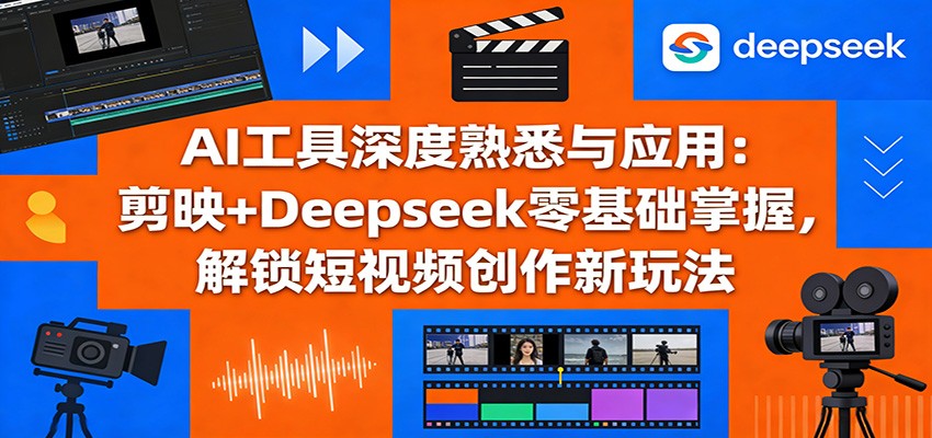 AI工具深度熟悉与应用：剪映+Deepseek零基础掌握，解锁短视频创作新玩法-冒泡网