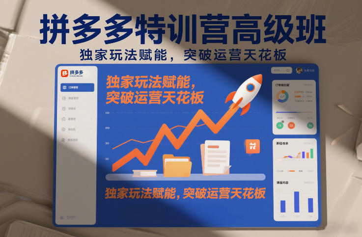拼多多特训营高阶班，独家玩法赋能，突破运营天花板(更新26年3月)-冒泡网