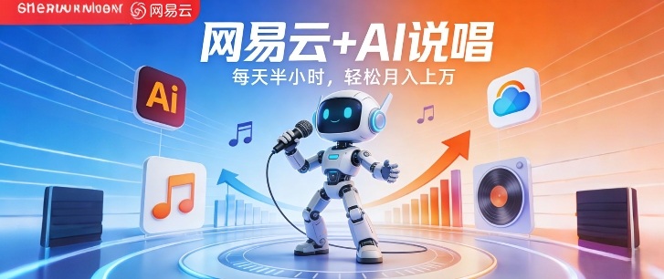 网易云+AI说唱，每天半小时，AI内容创作+流量变现，轻松月入1W-冒泡网