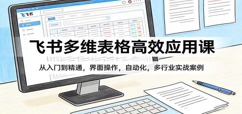 飞书多维表格高效应用课：从入门到精通，界面操作，自动化，多行业实战案例-冒泡网