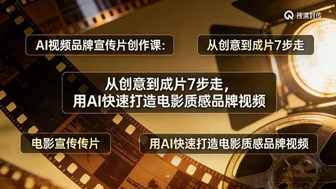 AI视频品牌宣传片创作课：从创意到成片7步走，用AI快速打造电影质感品牌视频-冒泡网