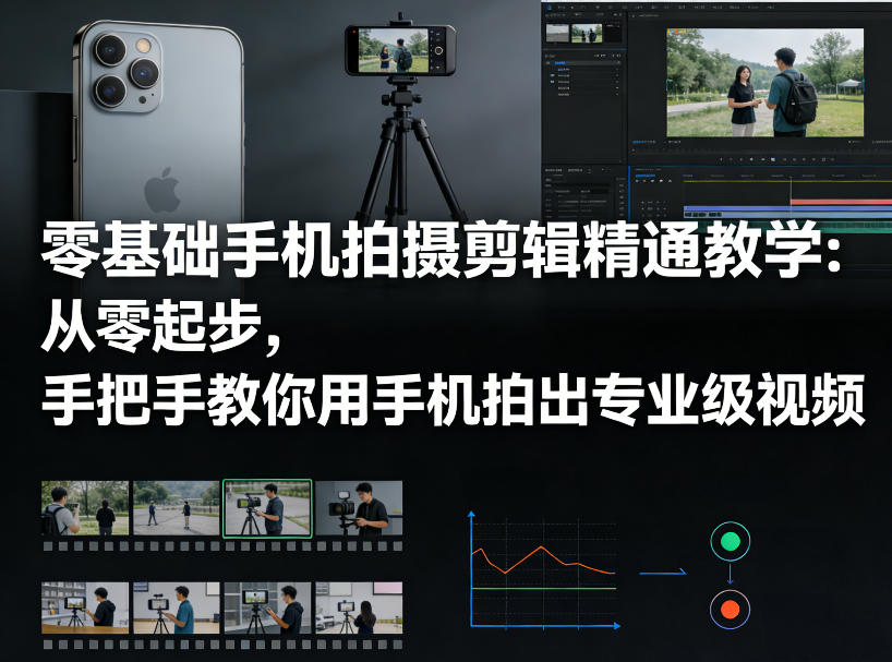 零基础手机拍摄剪辑精通教学：从零起步，手把手教你用手机拍出专业级视频-冒泡网