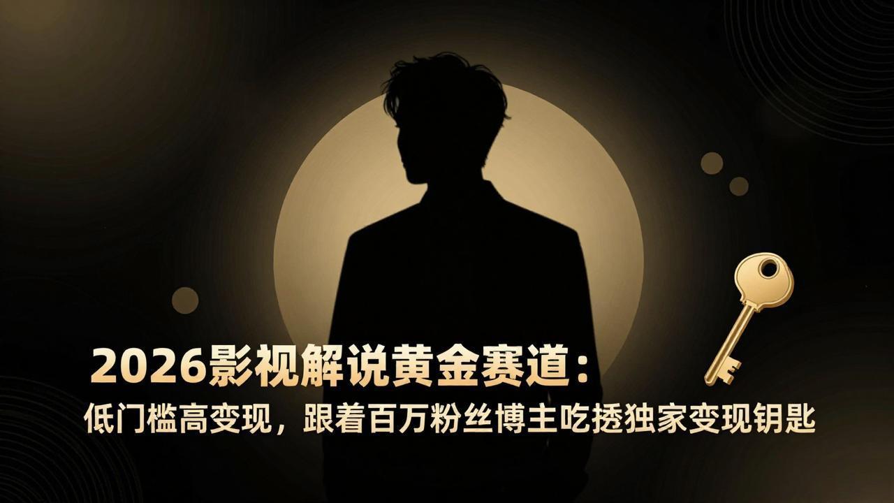 2026影视解说黄金赛道：低门槛高变现，跟着百万粉丝博主吃透独家变现钥匙-冒泡网