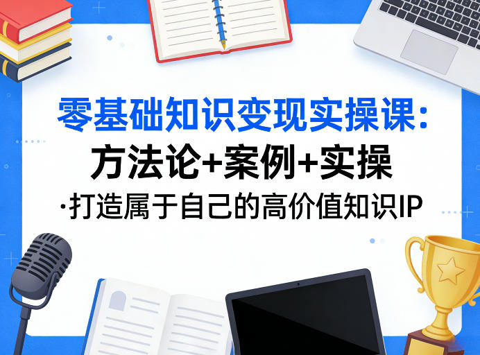 零基础知识变现实操课，方法论+案例+实操，打造属于自己的高价值知识IP-冒泡网