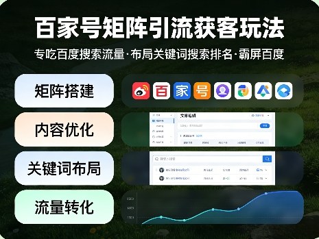 百家号矩阵引流获客玩法，专吃百度搜索流量，布局关键词搜索排名，霸屏百度-冒泡网