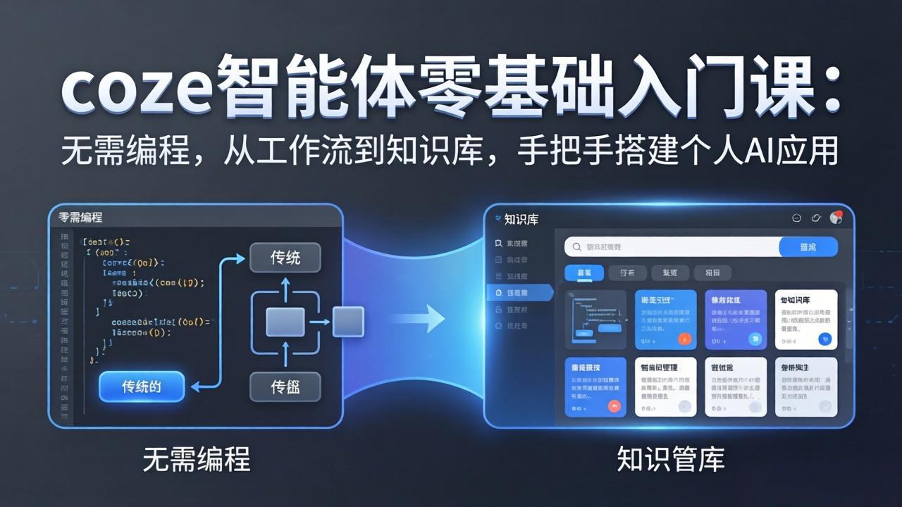 coze智能体零基础入门课：无需编程，从工作流到知识库，手把手搭建个人AI应用-冒泡网