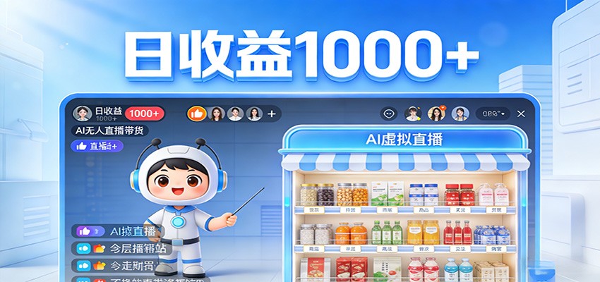 不用露脸不用说话，24小时自动卖货赚钱，全天自动直播，收益看得见-冒泡网