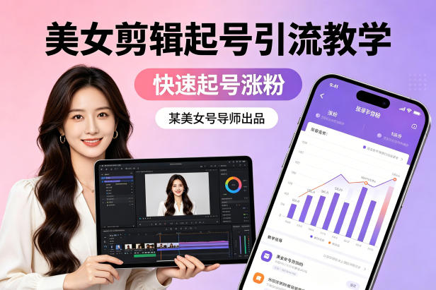 某美女号导师出品：美女剪辑起号引流教学，快速起号涨粉-冒泡网