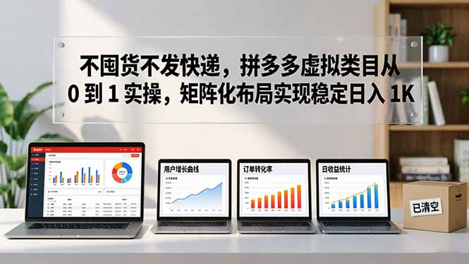 不囤货不发快递，拼多多虚拟类目从 0 到 1 实操，矩阵化布局实现稳定日入 1K-冒泡网