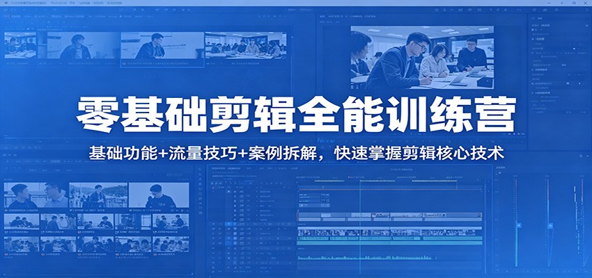 零基础剪辑全能训练营：基础功能+流量技巧+案例拆解，快速掌握剪辑核心技术-冒泡网
