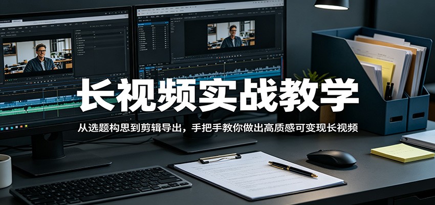 长视频实战教学，从选题构思到剪辑导出，手把手教你做出高质感可变现长视频-冒泡网