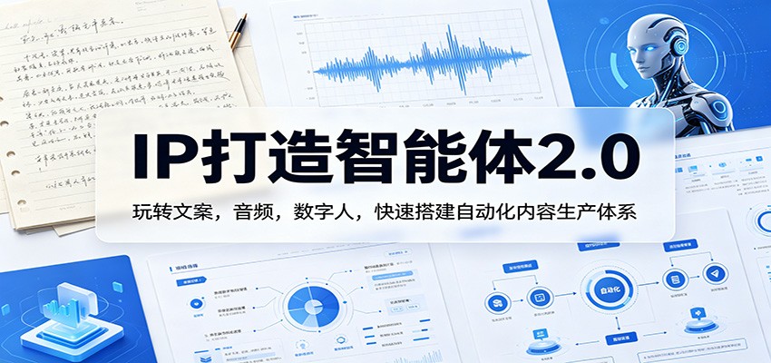 IP打造智能体2.0：玩转文案，音频，数字人，快速搭建自动化内容生产体系-冒泡网