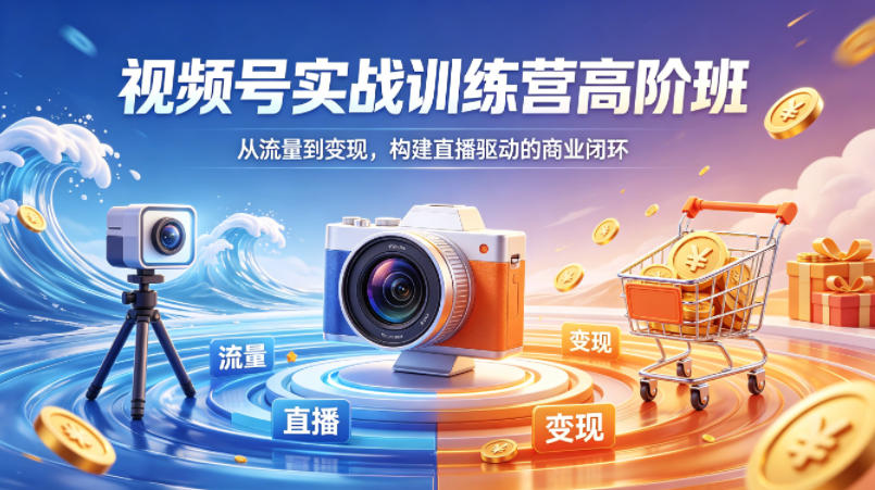 视频号实战训练营高阶班，从流量到变现，构建直播驱动的商业闭环(26年4月)-冒泡网