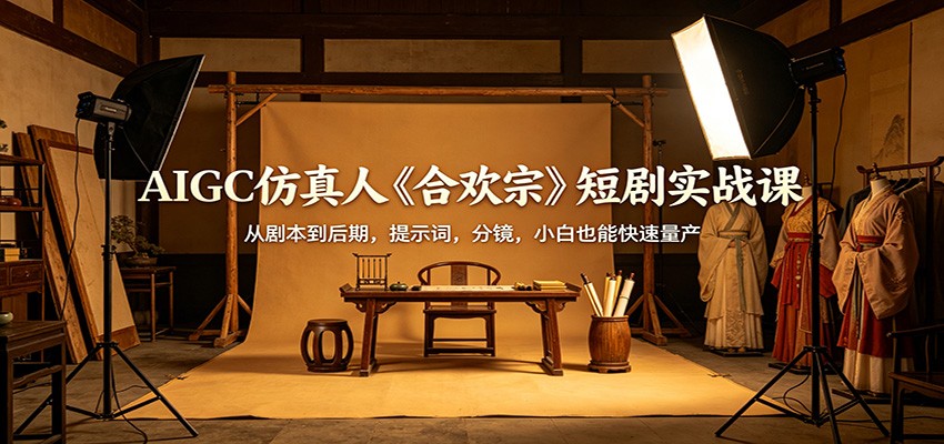 AIGC仿真人《合欢宗》短剧实战课：从剧本到后期，提示词，分镜，小白也能快速量产-冒泡网