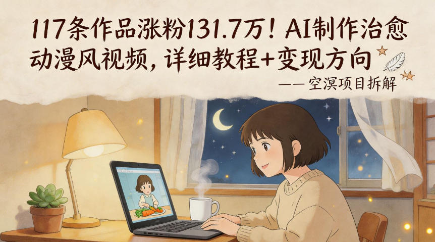 117条作品涨粉131.7W！AI制作治愈动漫风视频，详细教程+变现方向-冒泡网