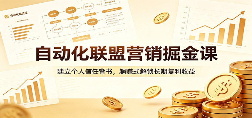 自动化联盟营销掘金课：建立个人信任背书，躺赚式解锁长期复利收益-冒泡网