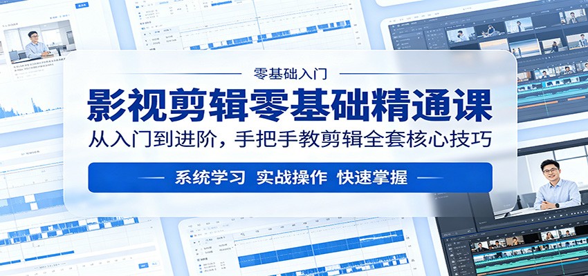 影视剪辑零基础精通课：从入门到进阶，手把手教剪辑全套核心技巧-冒泡网