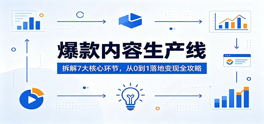 爆款内容生产线：拆解7大核心环节，从0到1落地变现全攻略-冒泡网