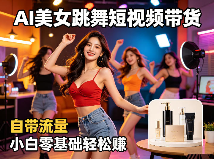 AI美女跳舞短视频带货：自带流量，小白零基础轻松賺，详细拆解-冒泡网