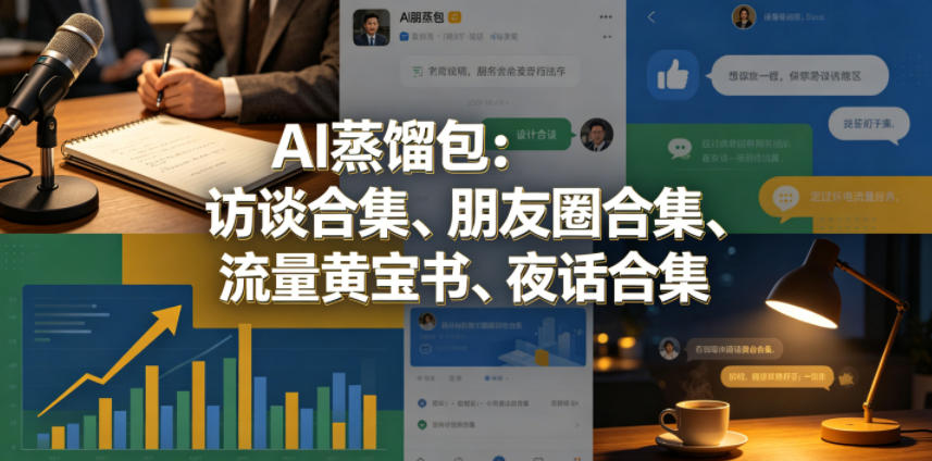 AI蒸馏包：访谈合集、朋友圈合集、流量黄宝书、夜话合集【文档】-冒泡网
