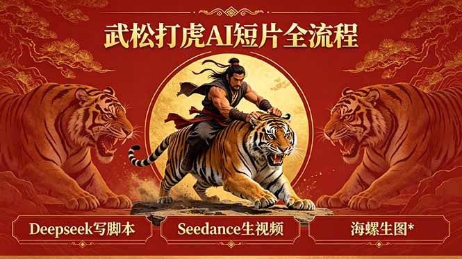 武松打虎AI短片全流程：Deepseek写脚本+Seedance生视频+海螺生图-冒泡网