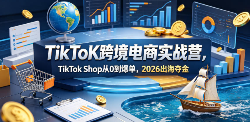 TikToK跨境电商实战营，TikTok Shop从0到爆单，2026出海夺金-冒泡网