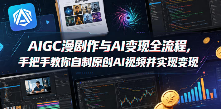 AIGC漫剧创作与AI变现全流程，手把手教你自制原创AI视频并实现变现-冒泡网