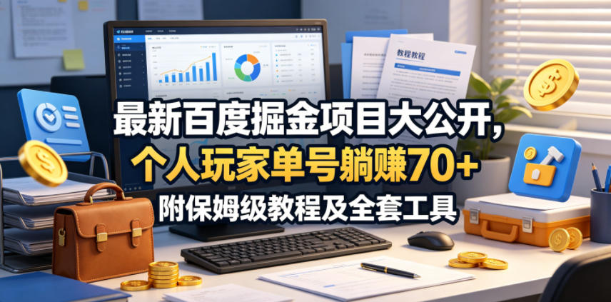 最新百度掘金项目大公开，个人玩家单号躺賺70+，附保姆级教程及全套工具【揭秘】-冒泡网