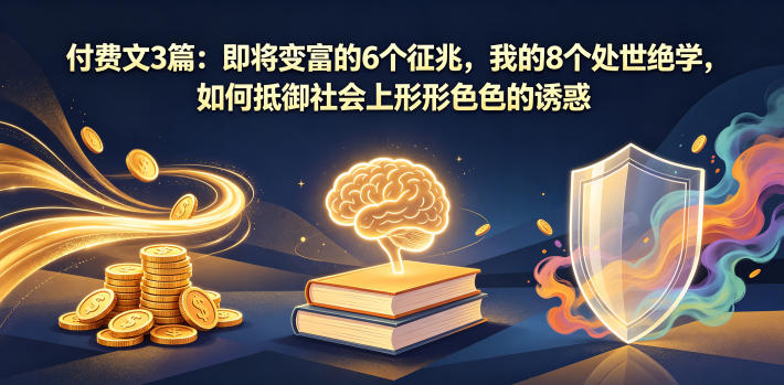 付费文3篇：即将变富的6个征兆，我的8个处世绝学，如何抵御社会上形形色色的诱惑-冒泡网